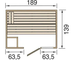 Massivholzsauna Weka Valida GTF inkl. 7,5 kW Ofen u.digitaler Steuerung mit Fenster und Ganzglastüre aus Klarglas