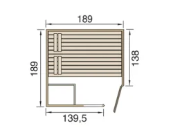 Massivholzsauna Weka Valida Eck GTF Gr.2 inkl.9 kW Ofen u.integr.Steuerung mit Fenster und Ganzglastüre aus Klarglas