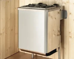 Massivholzsauna Weka Valida Eck GT Gr.1 inkl. 5,4 kW Ofen u.integr.Steuerung mit Ganzglastüre aus Klarglas