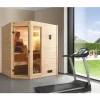 Massivholzsauna Weka Valida Eck GTF Gr.1 inkl. 5,4 kW Ofen u.digitaler Steuerung mit Fenster und Ganzglastüre aus Klarglas