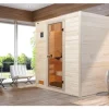 Massivholzsauna Weka Valida GT Gr.3 inkl. 9 kW Ofen u.integr.Steuerung mit Ganzglastüre aus Klarglas