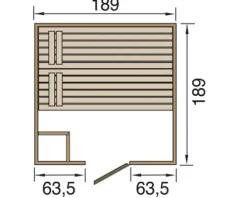 Massivholzsauna Weka Valida GT Gr.3 inkl. 9 kW Ofen u.integr.Steuerung mit Ganzglastüre aus Klarglas