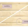 Massivholzsauna Karibu Selena inkl.9 kW Ofen u.ext.Steuerung ohne Dachkranz mit bronzierter Ganzglastüre