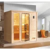 Massivholzsauna Weka Bergen 2 inkl. 7,5 kW Ofen u.digitaler Steuerung mit Fenster und graphitfarbeneer Ganzglastüre