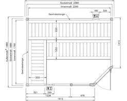 Massivholzsauna Weka Cubilis 3 Eck GTFO inkl. 7,5 kW Ofen u.digitaler Steuerung mit Fenster und graphitfarbeneer Ganzglastüre