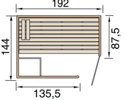 Massivholzsauna Weka Laukkala Gr.2 inkl. 7,5 kW Ofen u.digitaler Steuerung mit Fenster und Ganzglastüre aus Klarglas