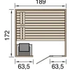 Massivholzsauna Weka Valida Plus inkl. 9 kW Ofen u. intergr.Steuerung mit Fenster und Ganzglastüre aus Klarglas