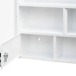 Medizinschrank Großer abschließbarer Erste-Hilfe-Schrank aus Stahl mit Antirust-Pulverbeschichtung, 50×60×12,5 cm
