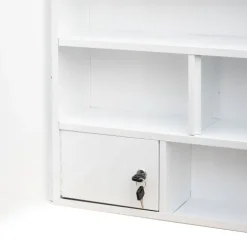 Medizinschrank Großer abschließbarer Erste-Hilfe-Schrank aus Stahl mit Antirust-Pulverbeschichtung, 50×60×12,5 cm
