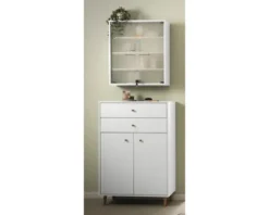 Medizinschrank Möbelpartner Wido 64,2 x 19,6 x 71,4 cm weiß 2-türig