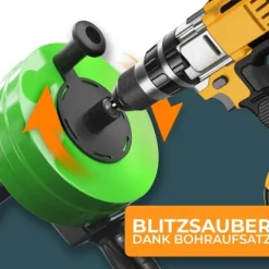 MEISTERFAKTUR Rohrreinigungsspirale [15M] - mit Bohraufsatz - Ideale Abflussspirale für eine Rohrreinigung - Die stabile Rohrspirale für echte Heimwerker! (15M - 0,64CM)