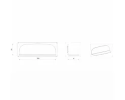 Metallablage Devo Oval BxHxT 30x9.1x9.1 cm grau