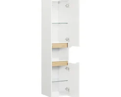 Midischrank Pelipal Quickset 857 BxHxT 30 x 141 cm x 33 cm Frontfarbe weiß glänzend