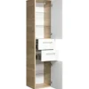 Midischrank pelipal Lagos Breite 40 cm weiß glänzend Eiche natur quer zerlegt