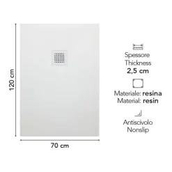 Mineralguss - Duschwanne 120cm x 70cm in Steinoptik | Muse