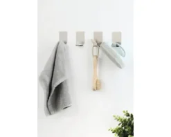 Mini-Klebehaken Edelstahl matt 4er Pack mit 3M Klebeband