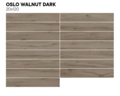 MIRAVA Feinsteinzeug Wand- und Bodenfliese OSLO walnut dark 19,7 x 120 x 0,9 cm UGL