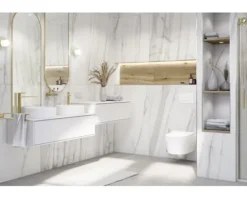 MIRAVA Feinsteinzeug Wand- und Bodenfliese LUCCA Bianco gold matt 120 x 120 x 0,9 cm rektifiziert