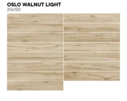 MIRAVA Feinsteinzeug Wand- und Bodenfliese OSLO 19,7 cm x 120 cm x 0,9 cm walnut light matt rektifiziert UGL