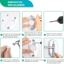 Mirlux Make Up Spiegel mit LED Beleuchtung, Kosmetikspeigel 10x Vergrößerung Wandspiegel rund Chrom