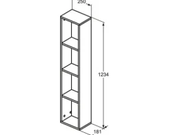 Mittelschrank Ideal Standard Adapto Frontfarbe weiß glänzend BxHxT 123,4 x 18,1 x 25 cm T4308WG