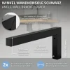 ML-Design 2er Set Wandkonsole Winkel L-Form für Waschtisch, 300x150 mm Schwarz Stahl, Design Waschtischhalterung, Wandhalterung für Waschtischplatte Waschbecken, Konsolenträger Regalträger Regalhalter