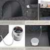 Mobile Dampfsauna tectake ThermaLuxe I inkl. Fernbedienung, Matte, Klappstuhl und Tragetaschen 2 l Dampfgenerator mit 1000 W dunkelgrau/schwarz