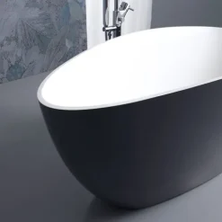 Moderne feistehende graue Badewanne | Rachele