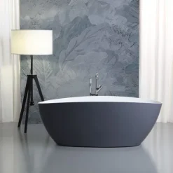 Moderne feistehende graue Badewanne | Rachele