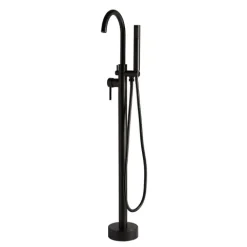 Moderner Standmischer für freistehende Badewanne, mattschwarze Farbe