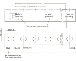 Montageschiene 38/40 2000 mm verzinkt