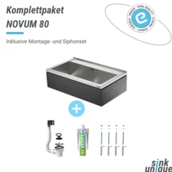 NOVUM 80 schwarz Edelstahl Ausgussbecken