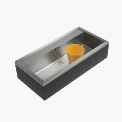 NOVUM 100 schwarz Edelstahl Ausgussbecken