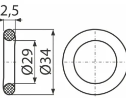 O-Ring 29x2,5 mm veporit. passend für Ablaufventil