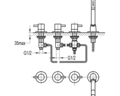 OTTOFOND Wannenrandarmatur U10000 chrom U10000