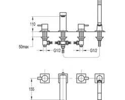 OTTOFOND Wannenrandarmatur TQ1000 chrom TQ1000