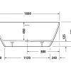 Ovale Badewanne DURAVIT D-Neo 75 x 160 cm weiß seidenmatt 700477000000000
