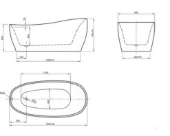 Ovale Badewanne OTTOFOND Sempre 85 x 180 cm weiß glatt 703911