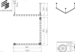 pba 01 Duschstange AS 1000X1000X440mm aus Nylon