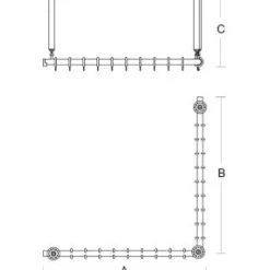 pba 01 Duschstange AS 1200X1200X440mm aus Nylon
