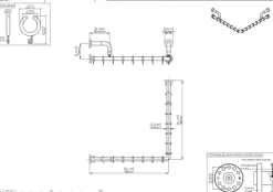 pba 01 Duschstange, L-Form mit Wand- Stützen aus Nylon, 800x800mm