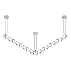pba 01 Duschvorhangstange AS 800X800X440 aus Nylon