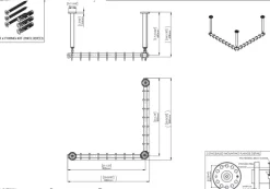 pba 01 Duschvorhangstange AS 800X800X440 aus Nylon