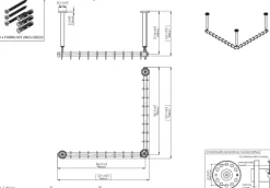 pba 01 Duschvorhangstange AS 900X900X440 aus Nylon