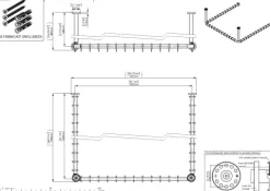 pba 01 Duschvorhangstange, U 1200x1200mm U- Form mit 2 DA 440mm aus Nylon
