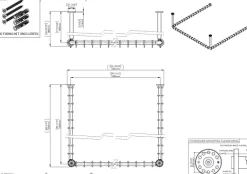 pba 01 Duschvorhangstange, U 1500x1500mm U- Form mit 2 DA 440mm aus Nylon