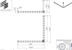 pba 01 Duschvorhangstange, 1000x1000 X440mm L- Form mit DA aus Nylon