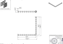 pba 01 Duschvorhangstange, 800x800mm L- Form, aus Nylon