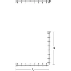 pba 01 Duschvorhangstange, 800x800mm L- Form, aus Nylon
