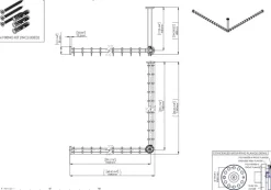 pba 01 Duschvorhangstange, 1500x1500 X440mm L- Form mit DA aus Nylon
